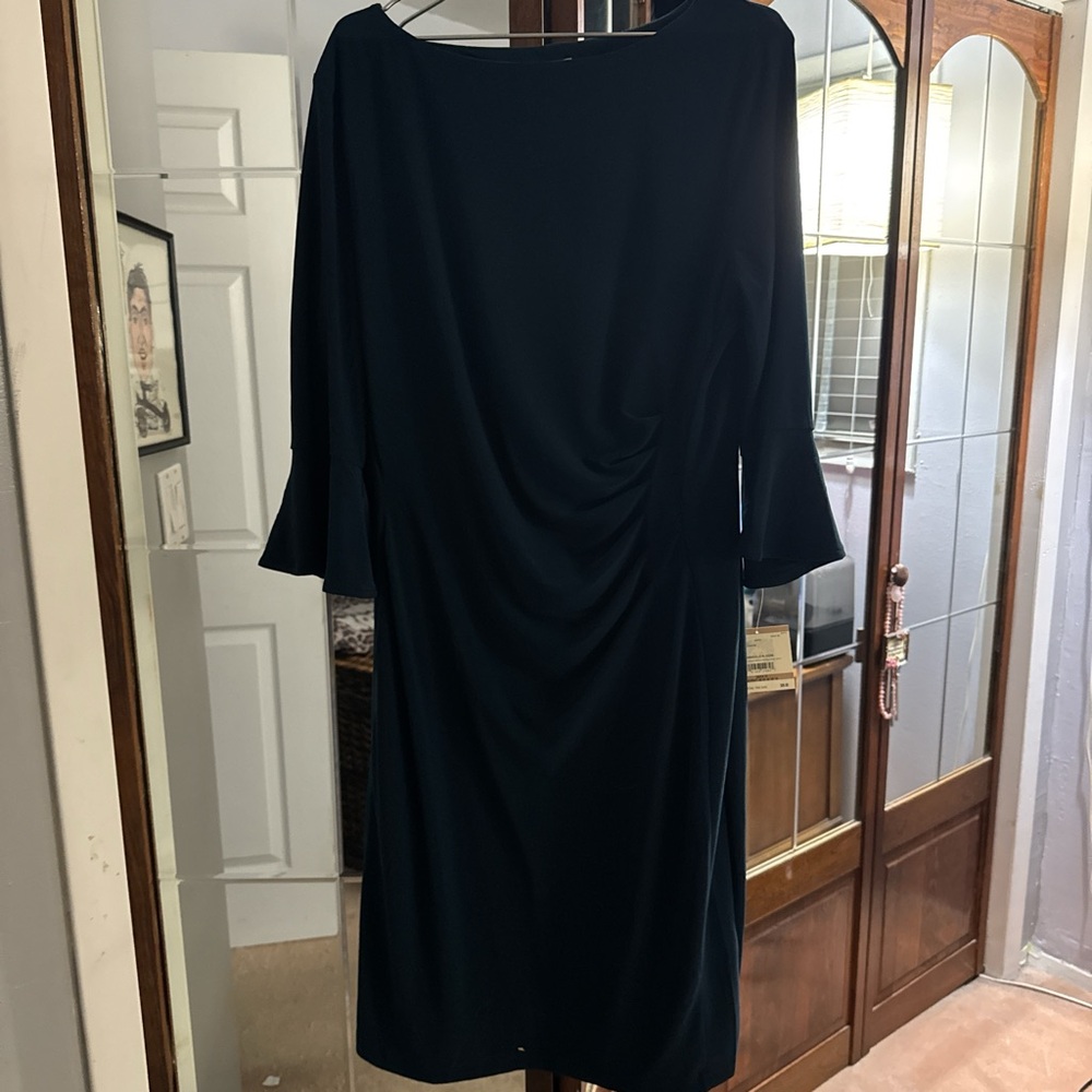 Anne Klein Forest Green Long Sleeve Dress